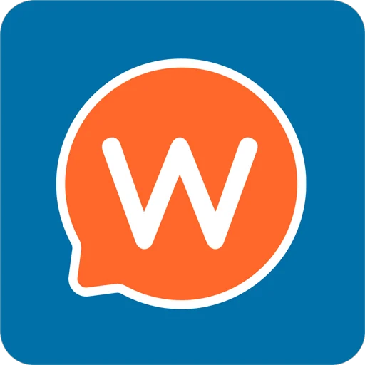 wongai app logo orange message bubble with blue background