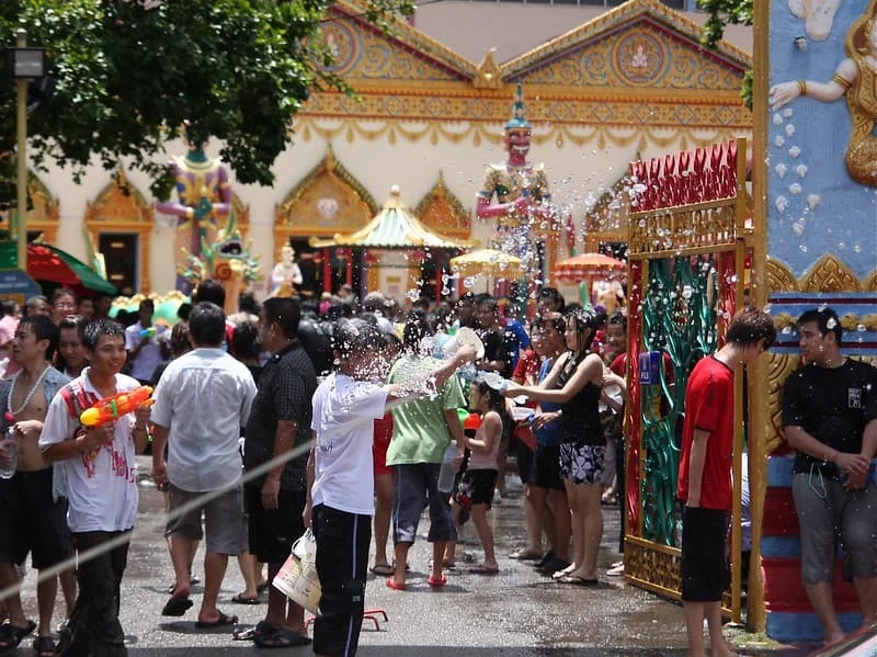 Songkran Festival at the Thai Buddhist temple in Penang